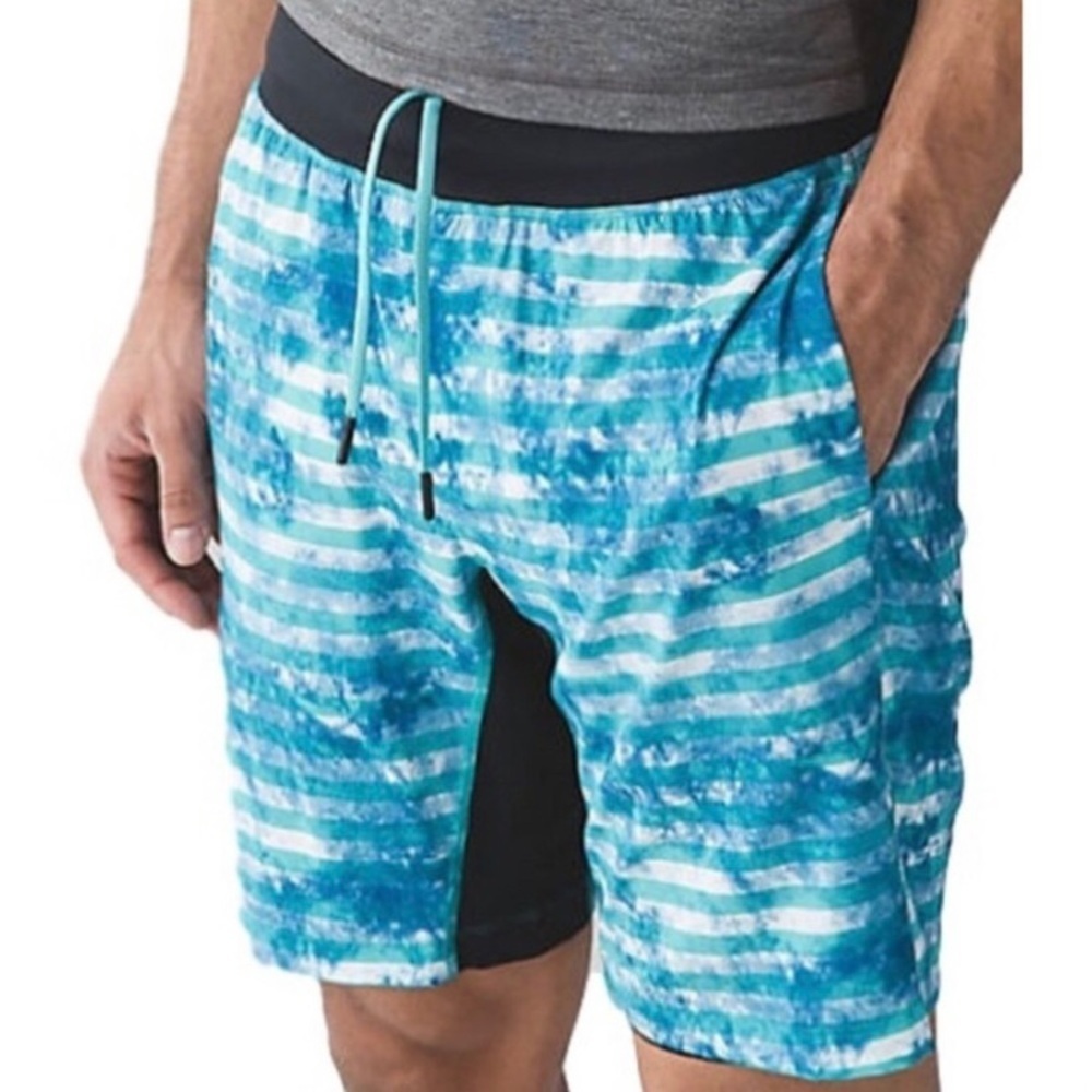 Lululemon Men's T.H.E. Short Luxtreme (Lined, 9" Inseam), Tidal Stripes - Picture 2 of 6
